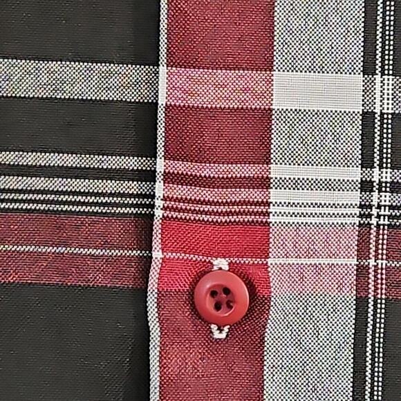 True Rock Shirt Men's 3XL Black Red Plaid Short Sleeve Button Up Pocket Y2K NWT - Picture 6 of 16